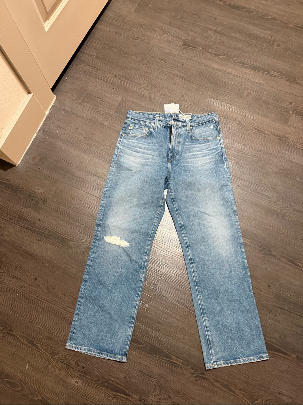 AG Adriano Goldschmied Light Blue Straight-Leg Jeans